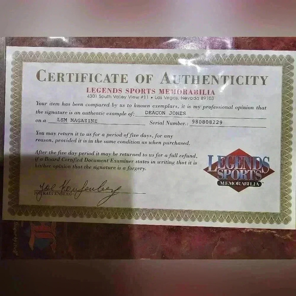 Deacon Jones signed Legends Sports Memorabilia Magazine Rams - Picture 4 of 4